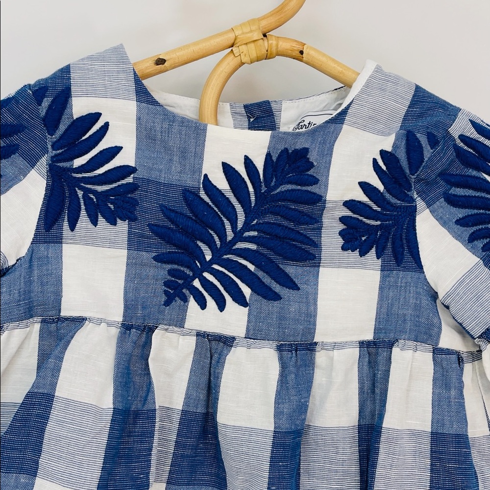 Tartine et Chocolat Blue and White Gingham Blouse Top Girls Size 3T - Picture 6 of 10